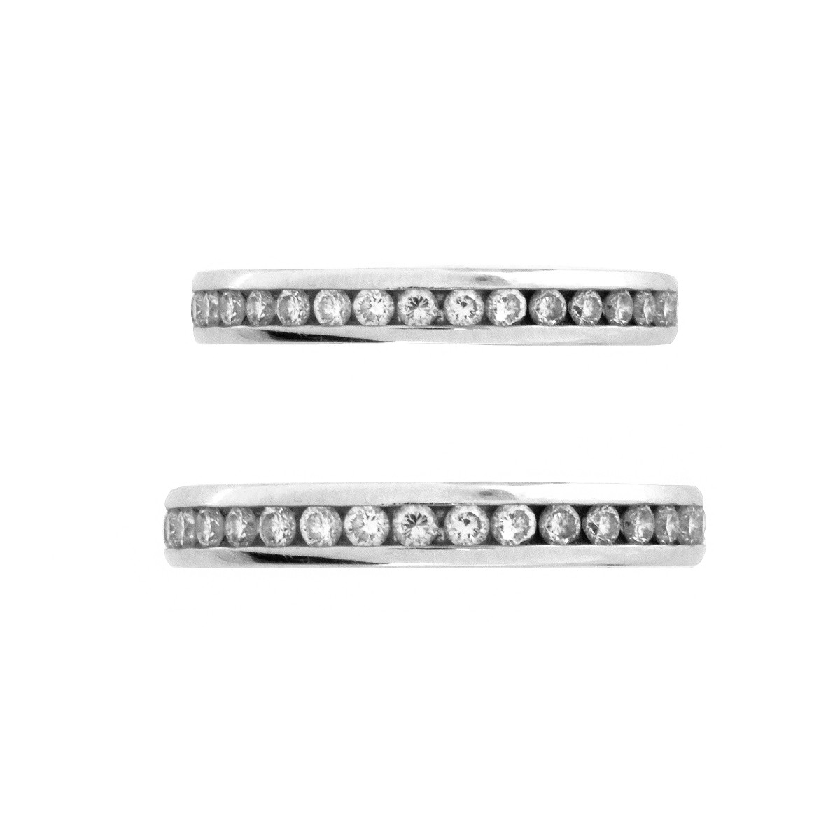 Two Diamond and 14K Eternity Bands