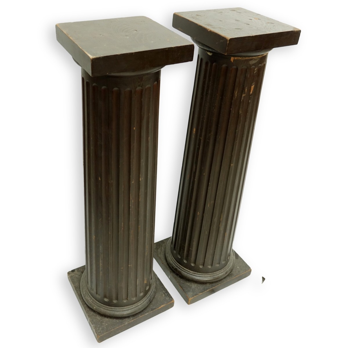 Pair of Carved Wood Pedestals