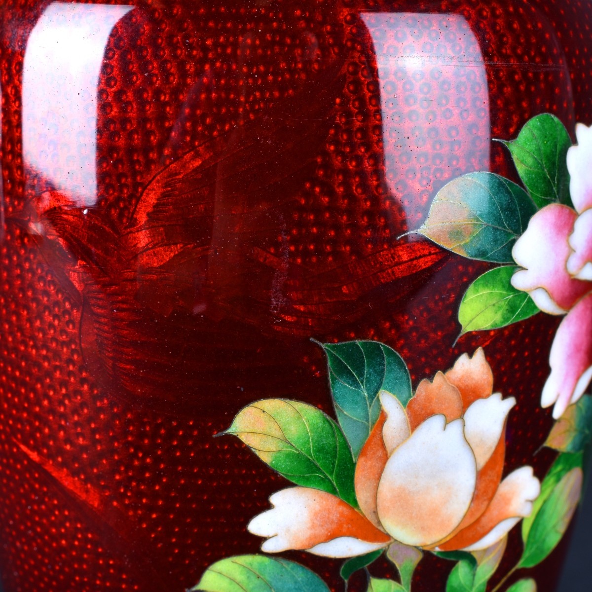 Japanese Oxblood Cloisonne Vases