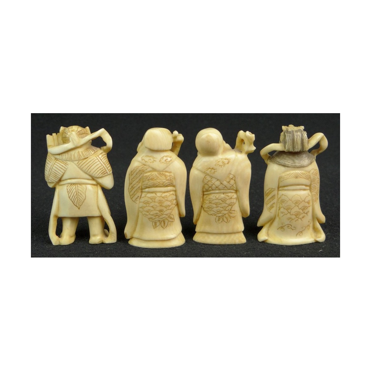 Four (4) Antique Japanese Immortal Figurines