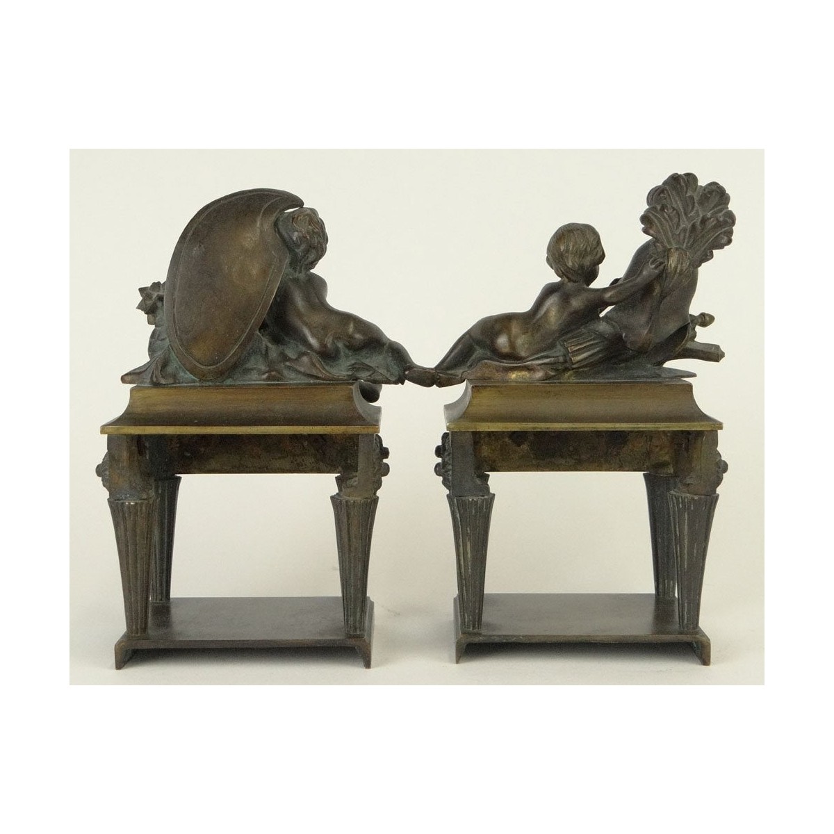 Pair of Neoclassical Style Bronze Bookends