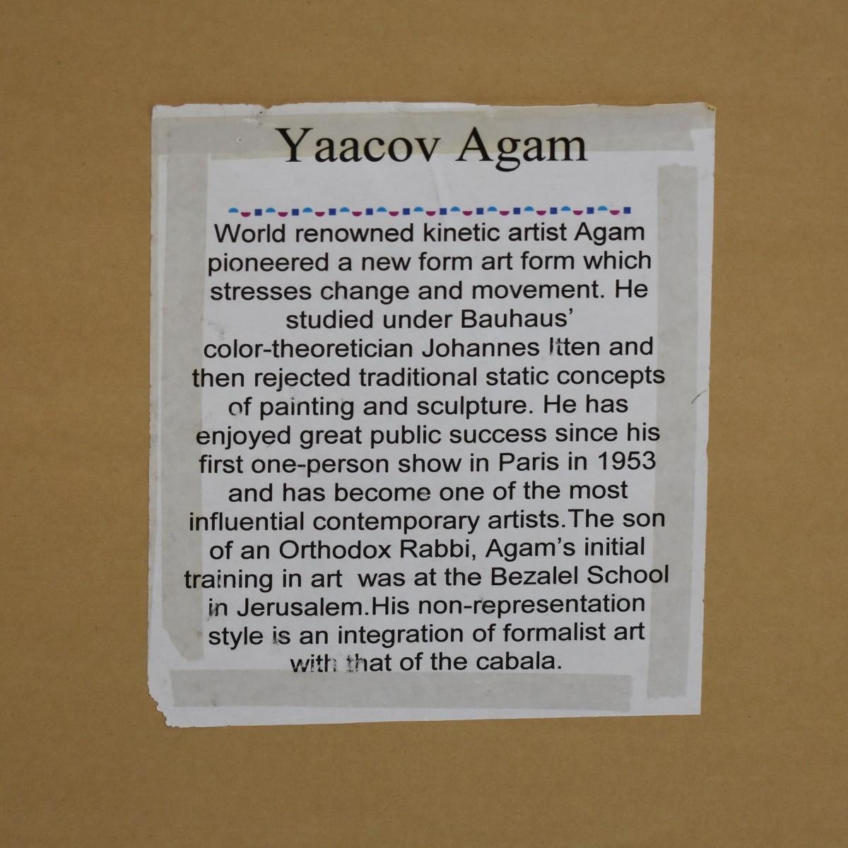 Yaacov Agam, Israeli (Born 1928)