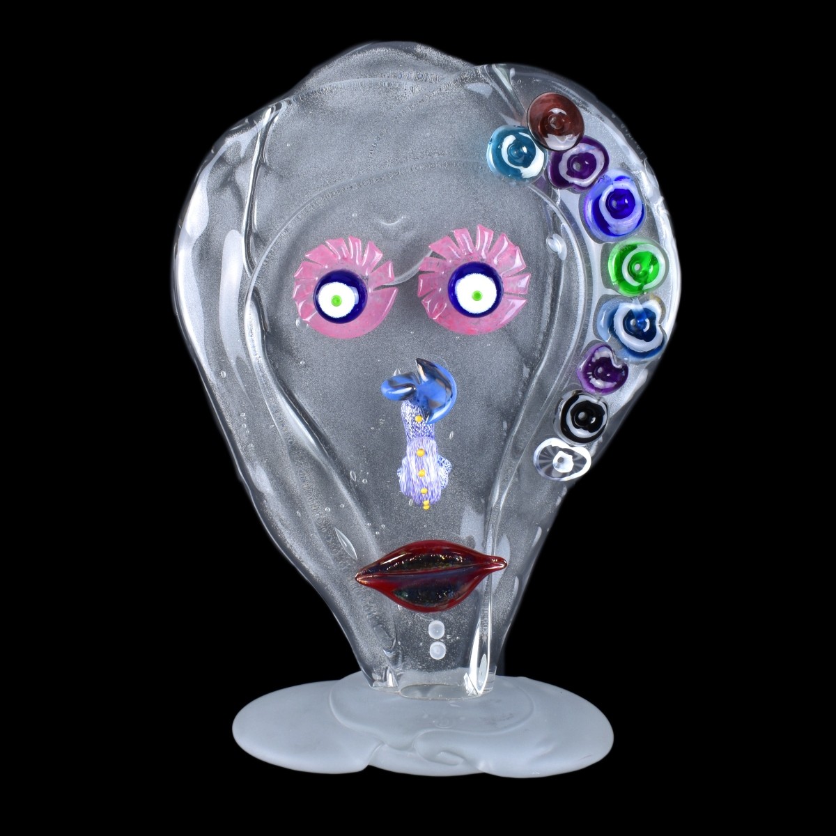 Olivier Mallemouche, French Glass Sculpture Face