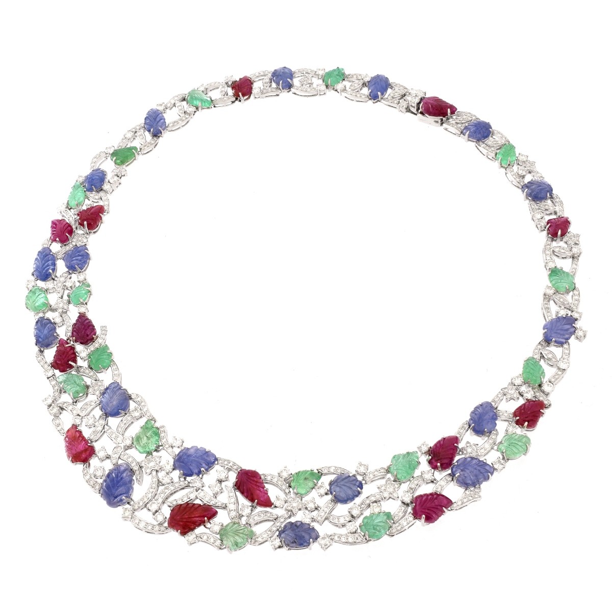 Multi Gemstone, Diamond and 18K Necklace