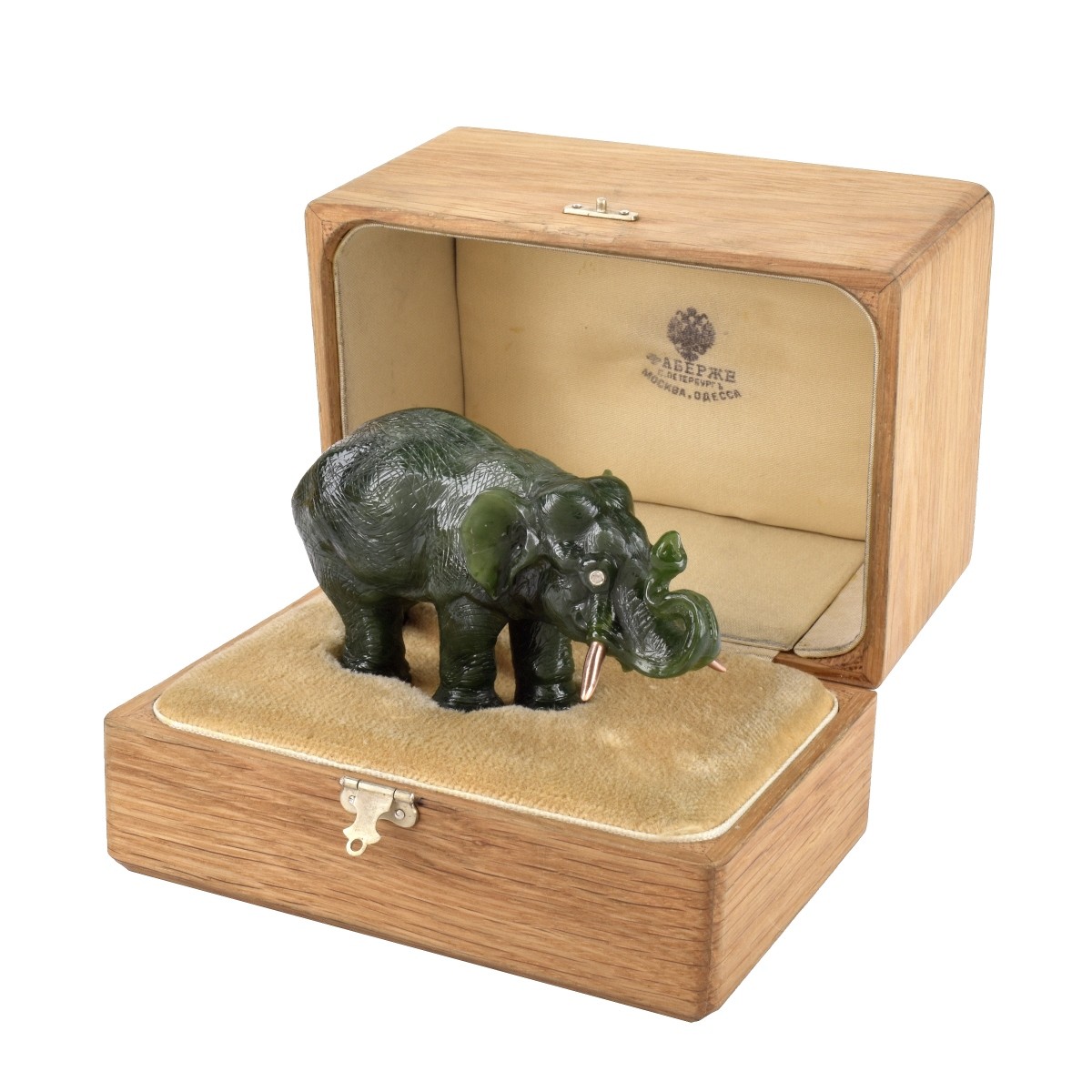 Russian Faberge Jade Elephant