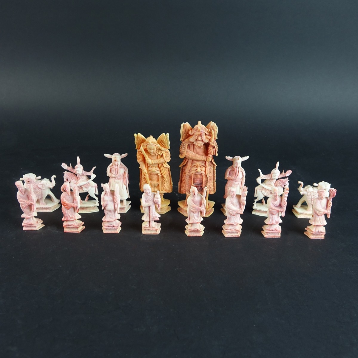 Thirty Two (32) Pc Antique Chinese Chess Set