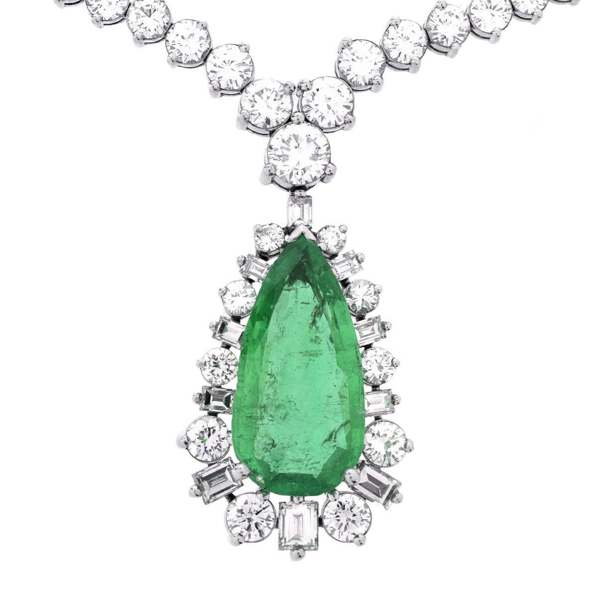 AGL Emerald, Diamond and Platinum Necklace