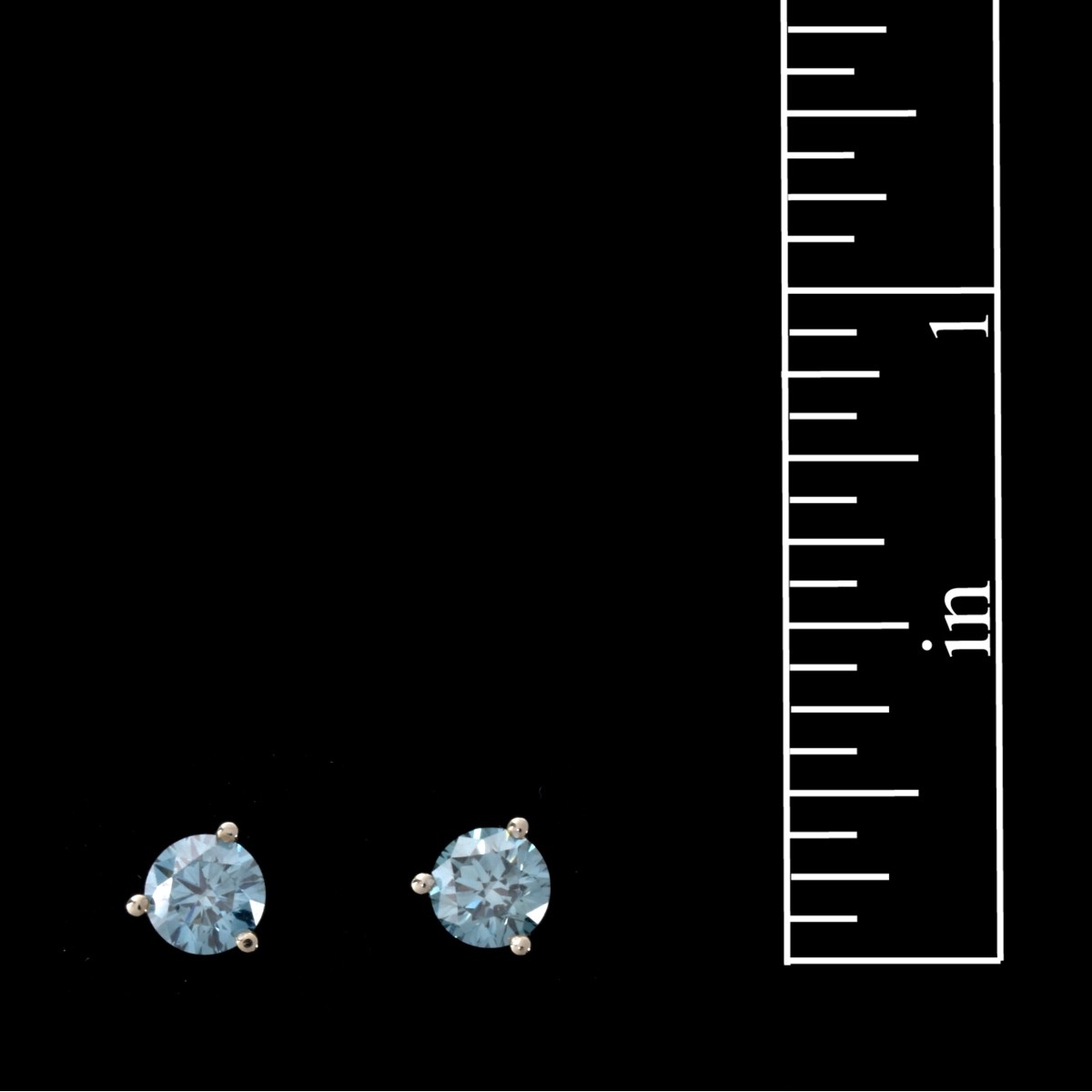 1.06 Carat Blue Diamond Ear Studs