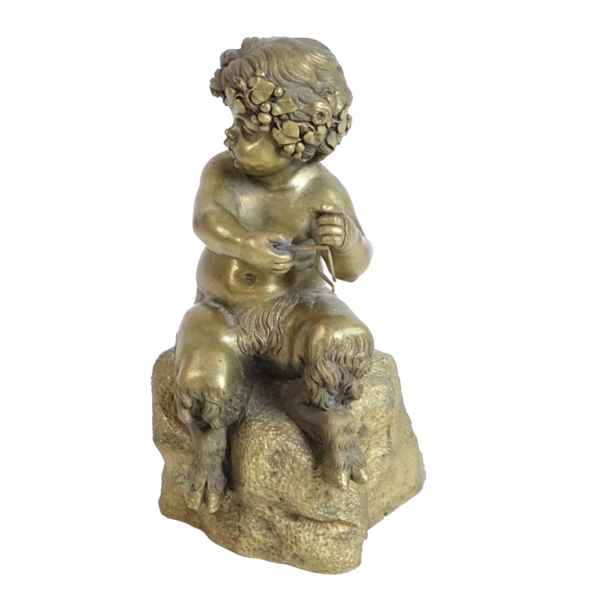 20th C. Bronze Sculpture of a Faun Boy