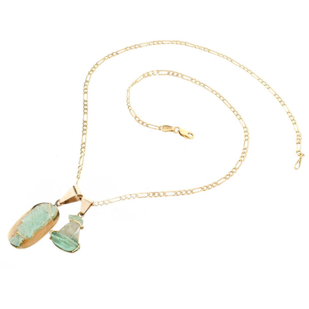 Italian Emerald and 14K Pendant Necklace