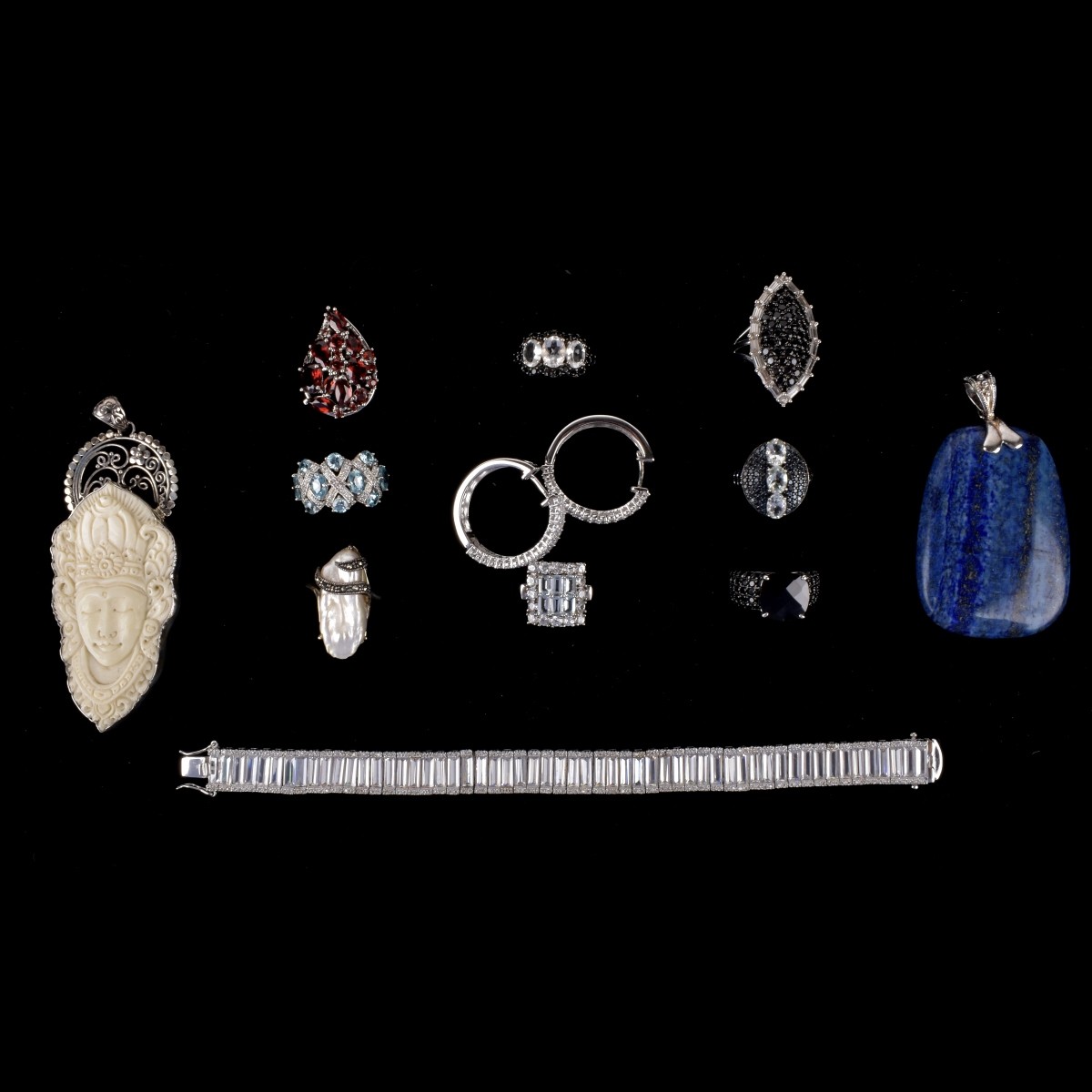 Collection of Silver and Gemstone Jewelry