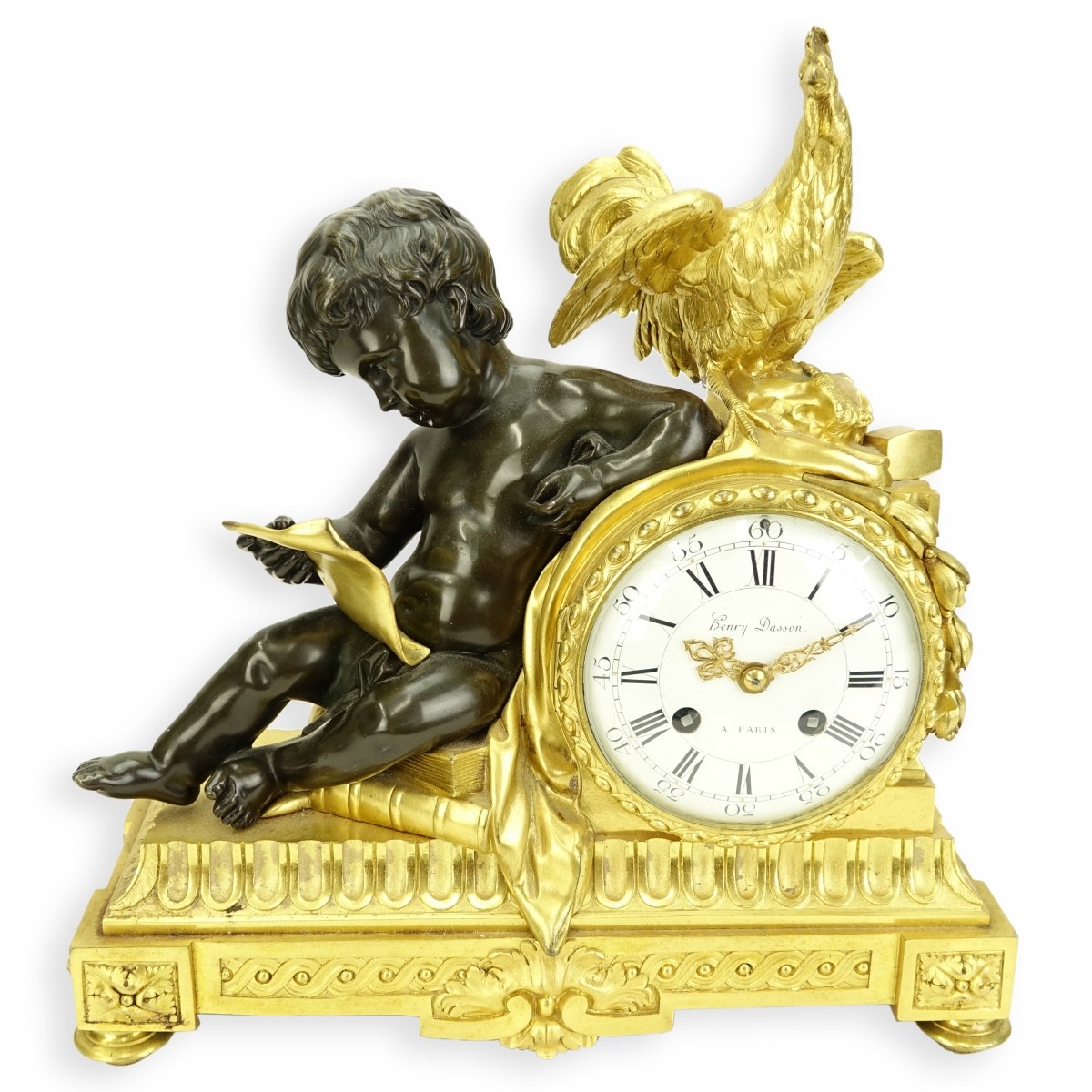 Henry Dasson Bronze Mantle Clock