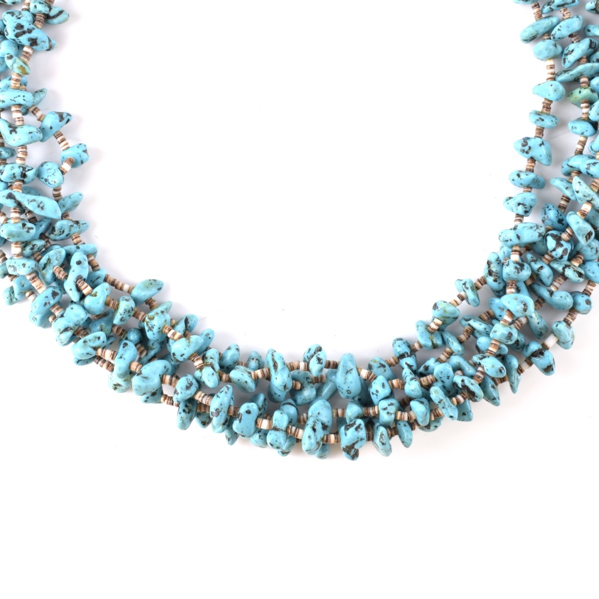 Five Strand Turquoise Bead Necklace