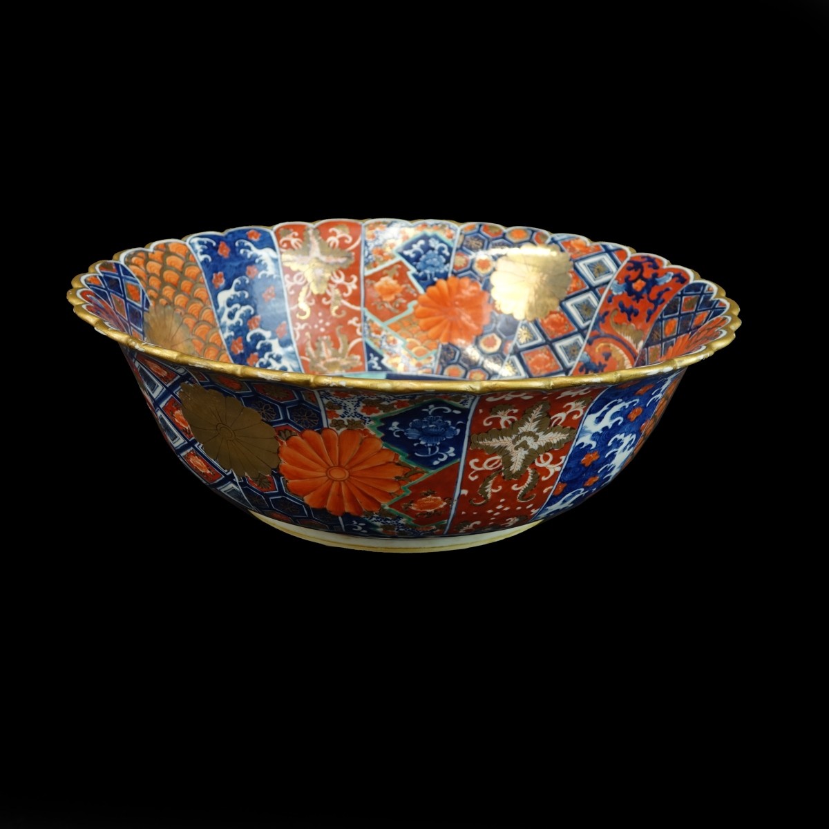 Large Antique Japanese Centerpiece Bowl