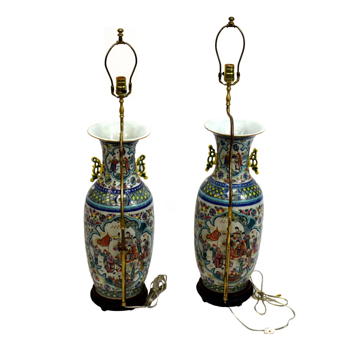 Pair of Large Chinese Vases Mounted as Lamps