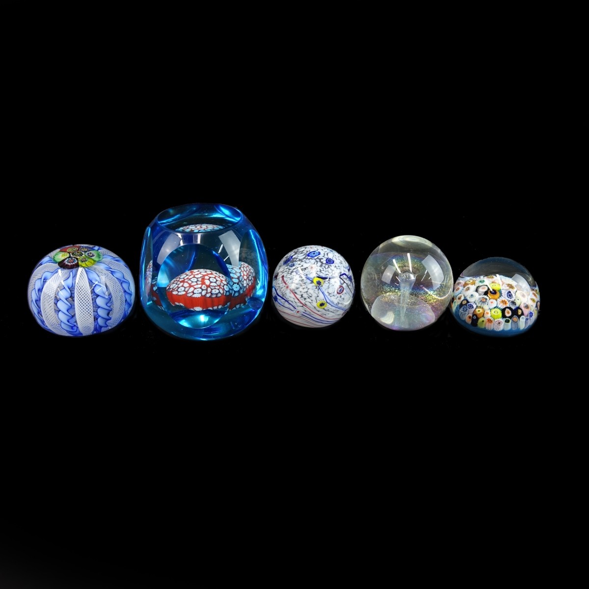 Collection of Five Glass Paperweights