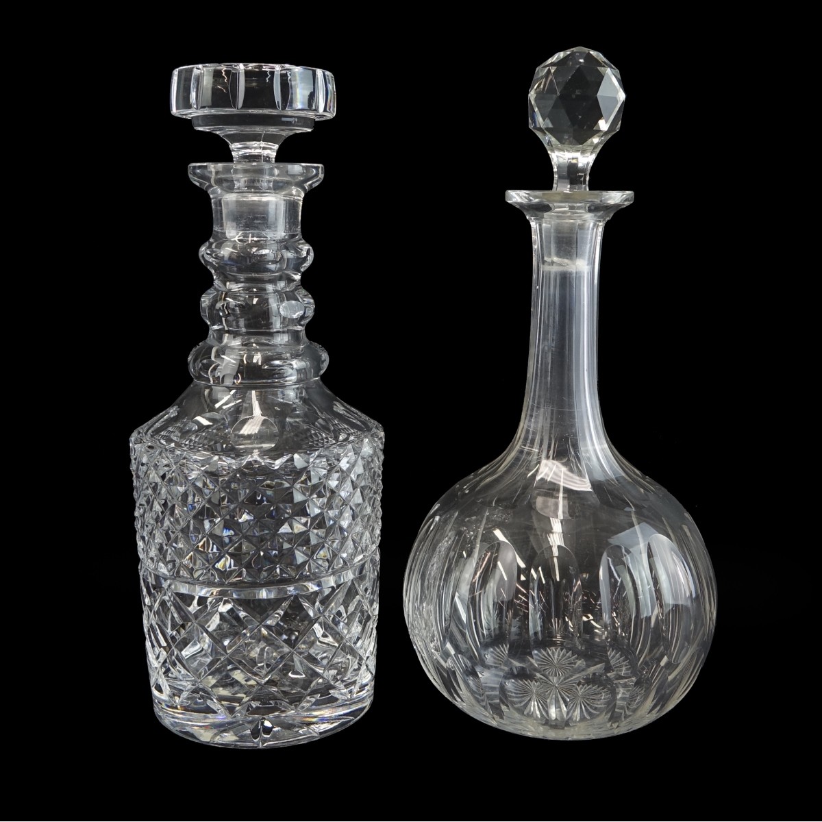 Two (2) Vintage Cut Crystal Decanters
