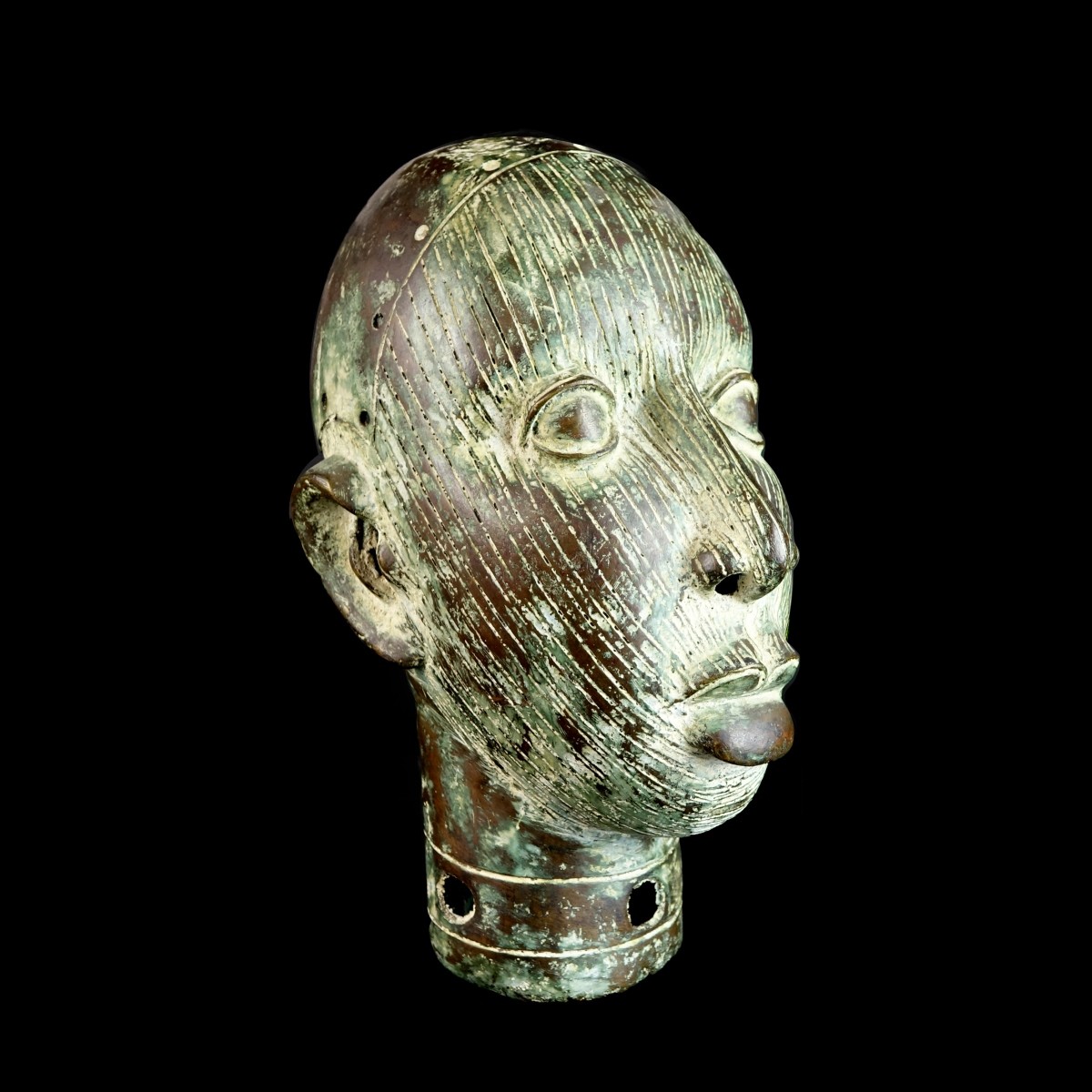 African Bronze Bust Sculpture