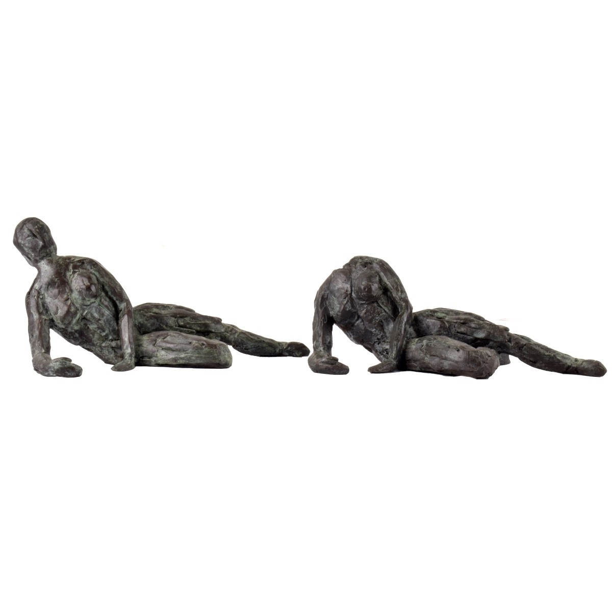 Larry Mohr (1921 - 2013) Pair of Bronze Sculptures
