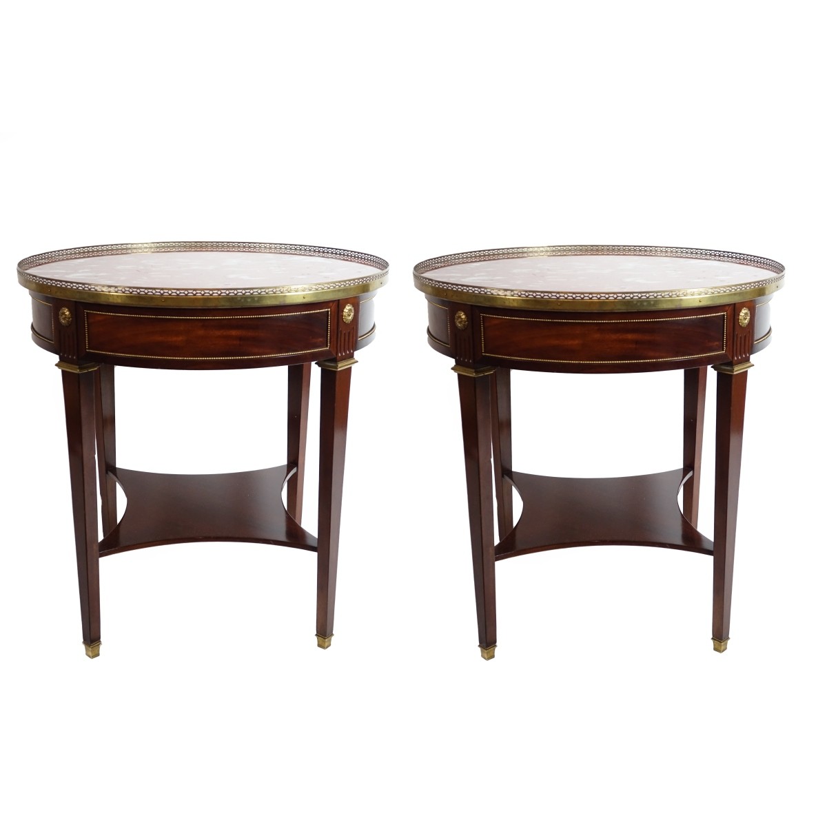 Pair of Louis XVI Style Round Side Tables
