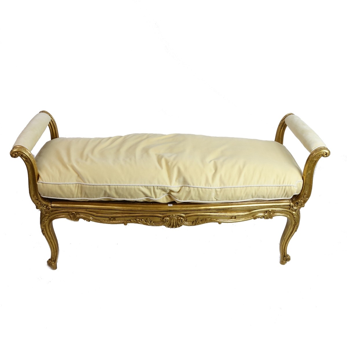 Louis XVI Style Gilt Carved Bench