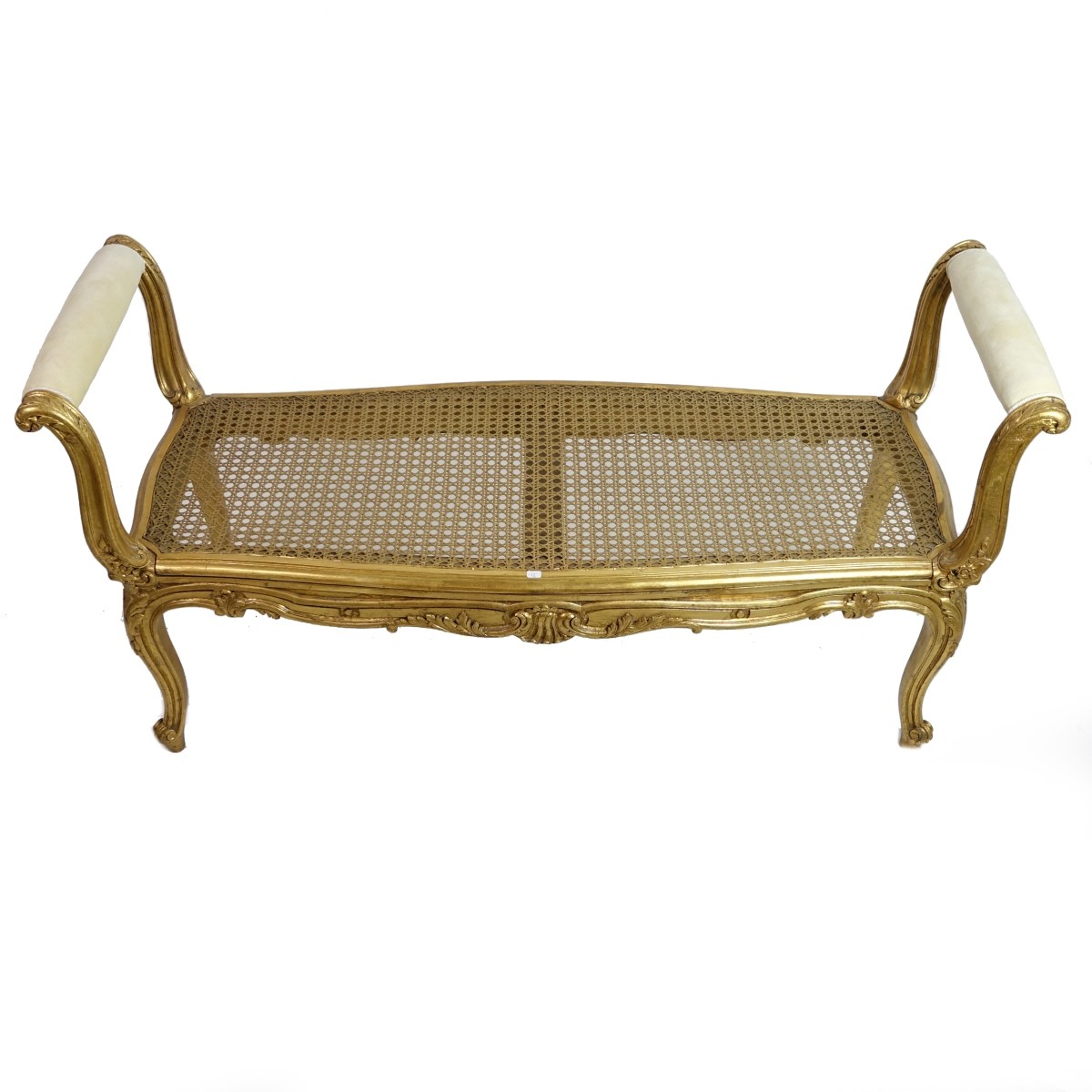 Louis XVI Style Gilt Carved Bench