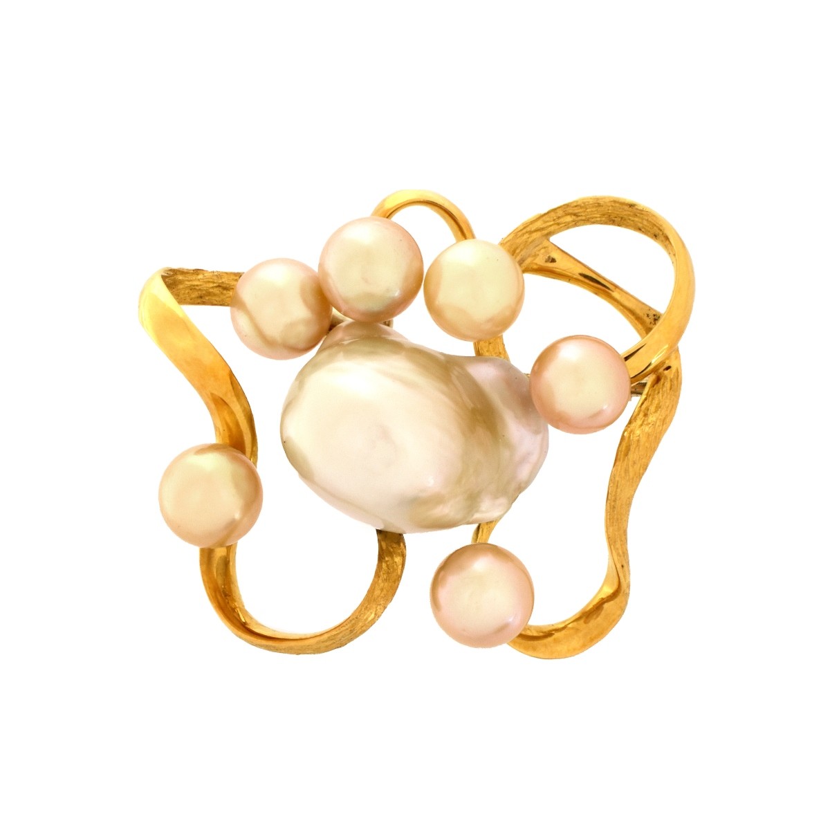 Pearl and 18K Brooch
