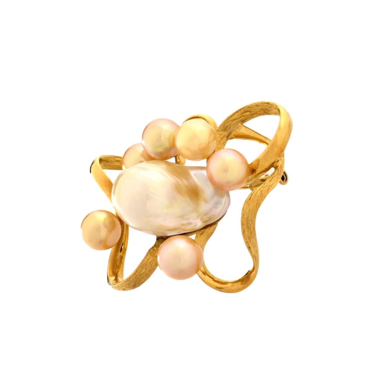 Pearl and 18K Brooch