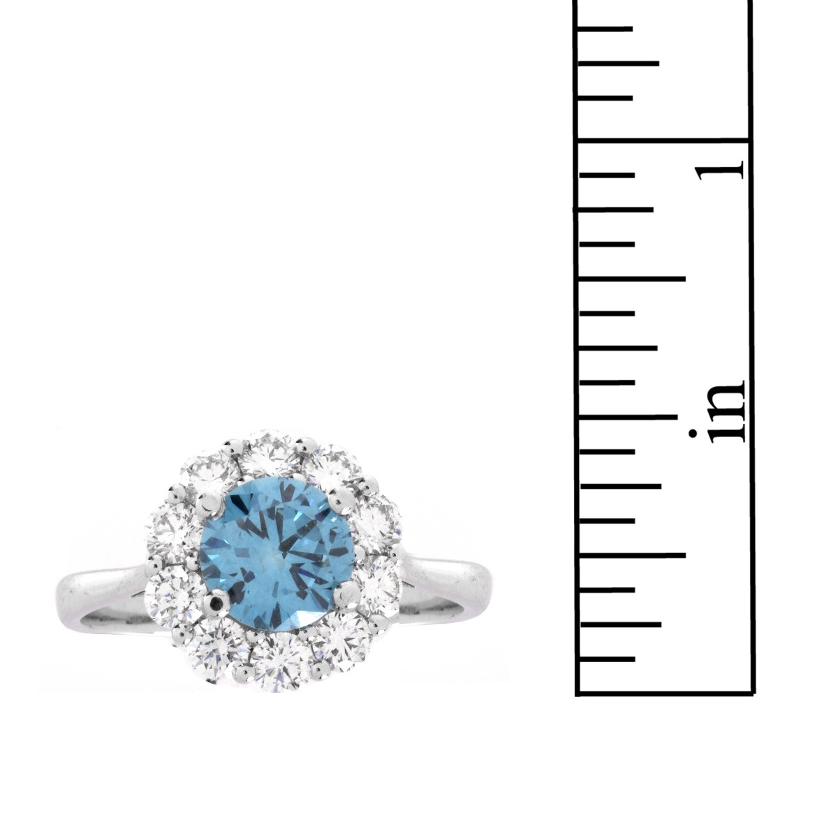 Sky Blue Diamond and 18K Ring