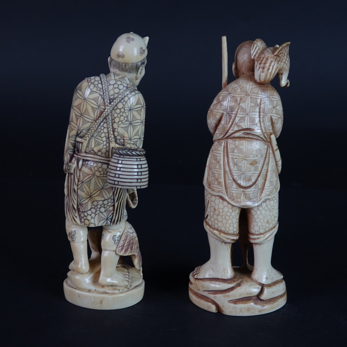 Two (2) Japanese Carved Figurines