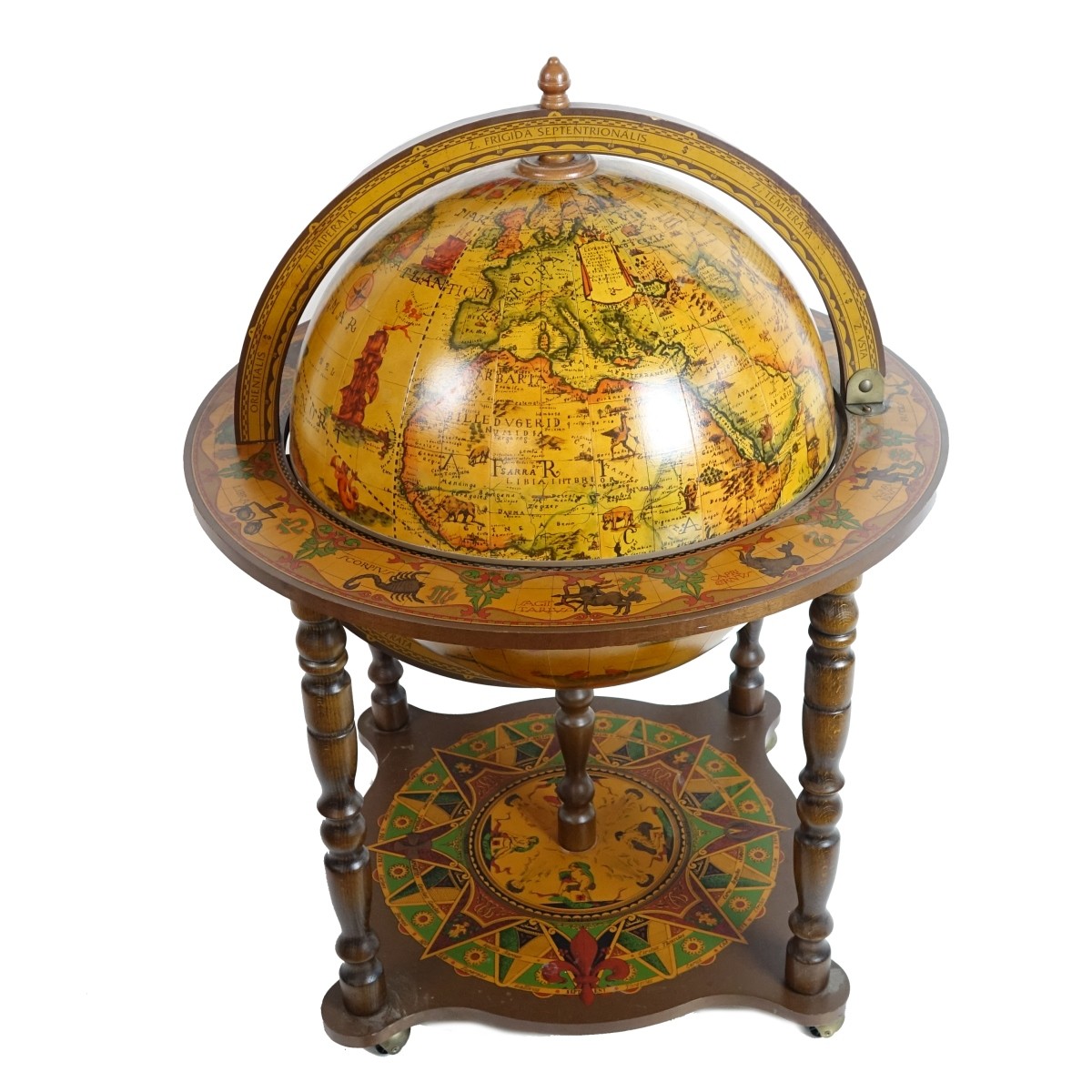 Mid Century Globe with Storage Bar Interior