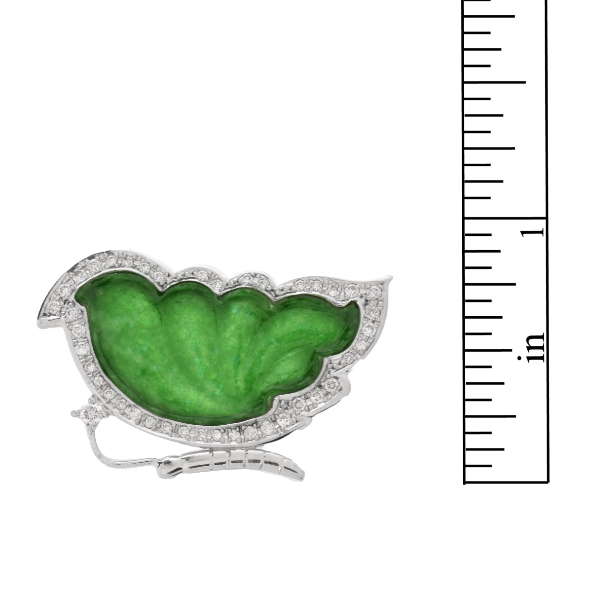 Jade, Diamond and 18K Pendant/Brooch