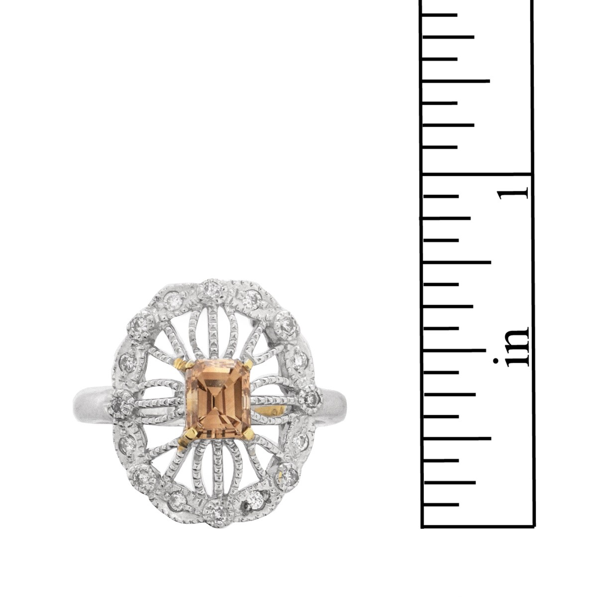 Brown Diamond and 18K Ring