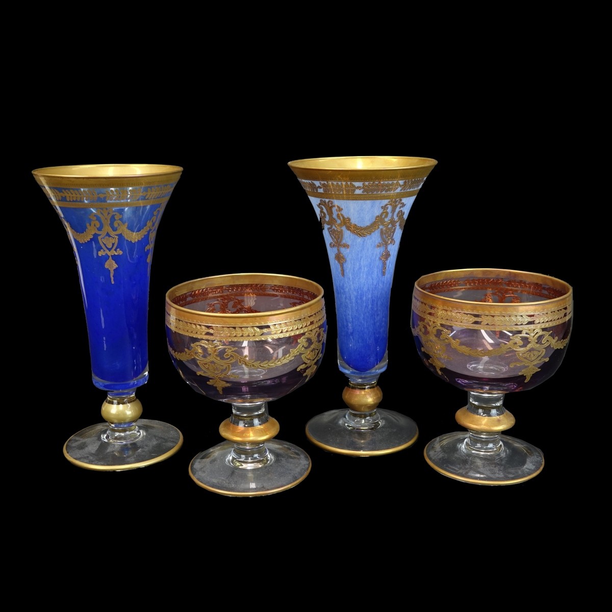 Four (4) Vintage Glass Tableware