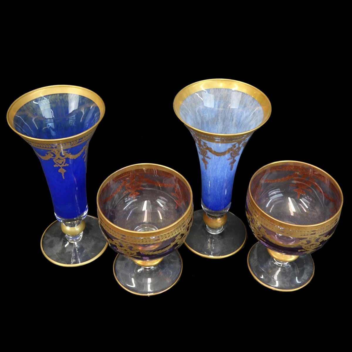 Four (4) Vintage Glass Tableware