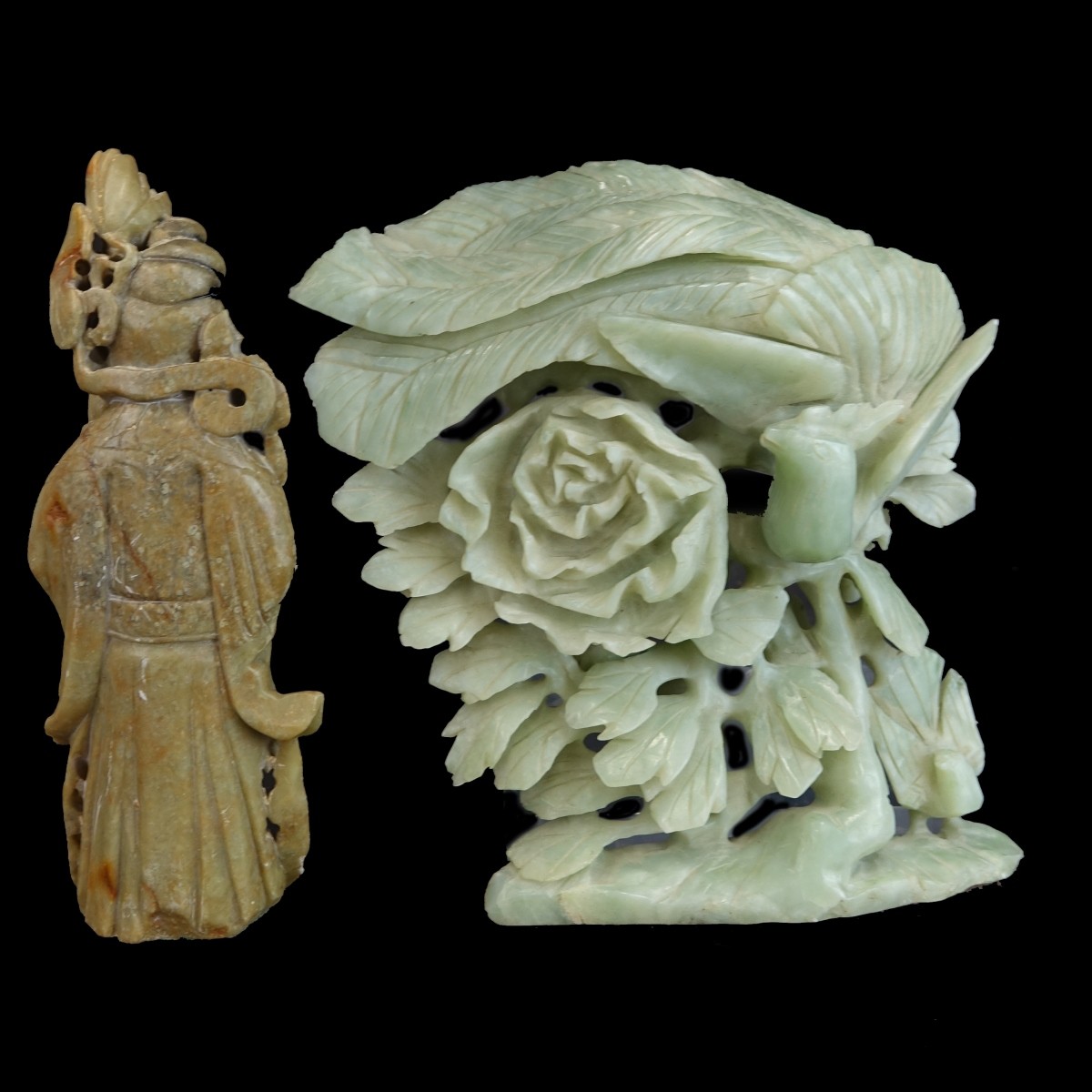Two (2) Antique Chinese Carved Figurines