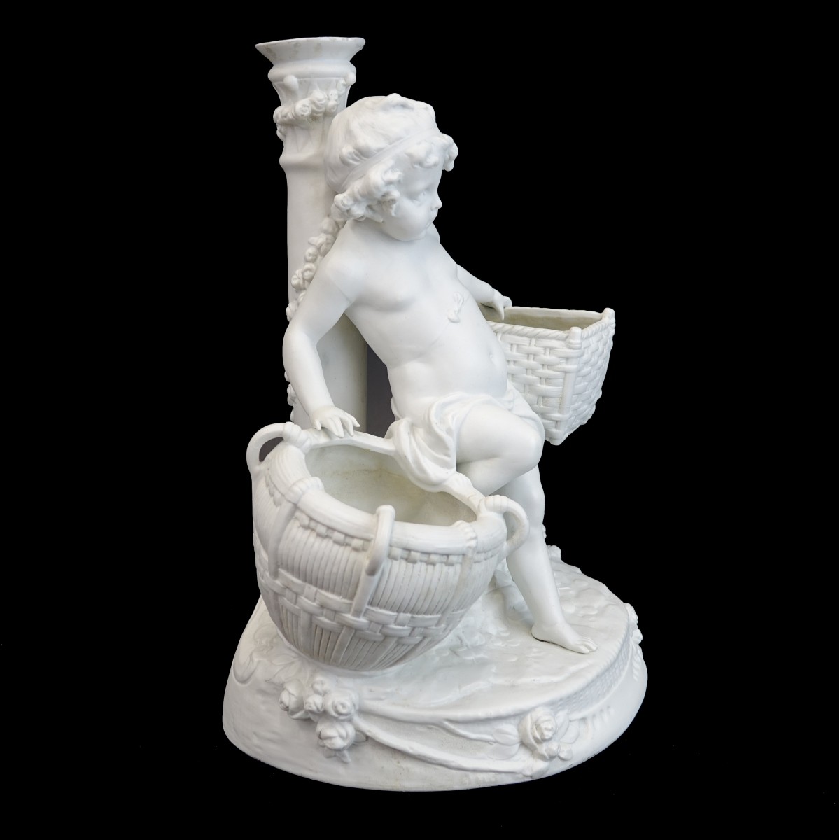Large French Style Bisque Porcelain Figurine