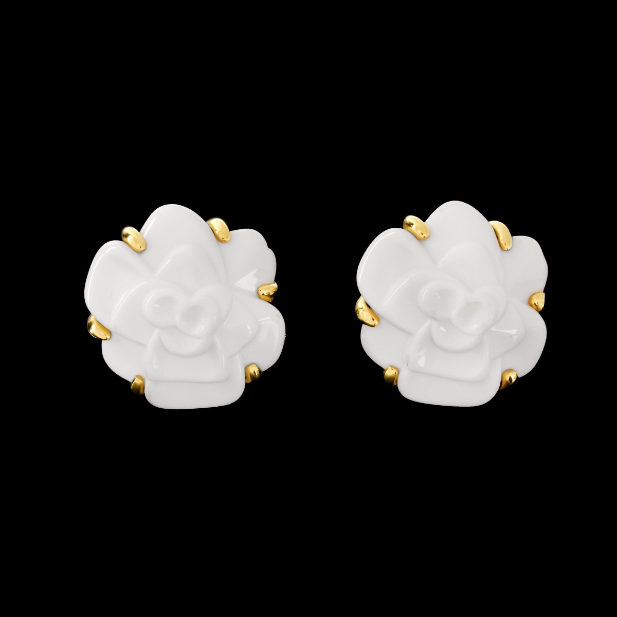 Chanel Agate and 18K Earrings