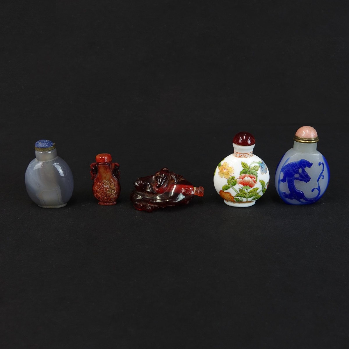 Five (5) Chinese Snuff Bottles