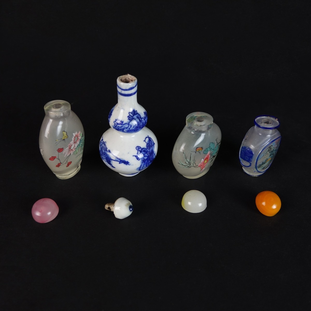 Four (4) Chinese Snuff Bottles