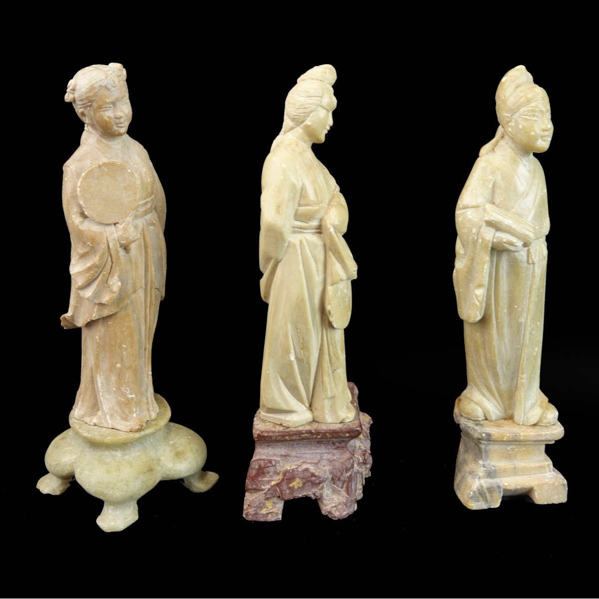 Three (3) Chinese Soapstone Carved Immortals