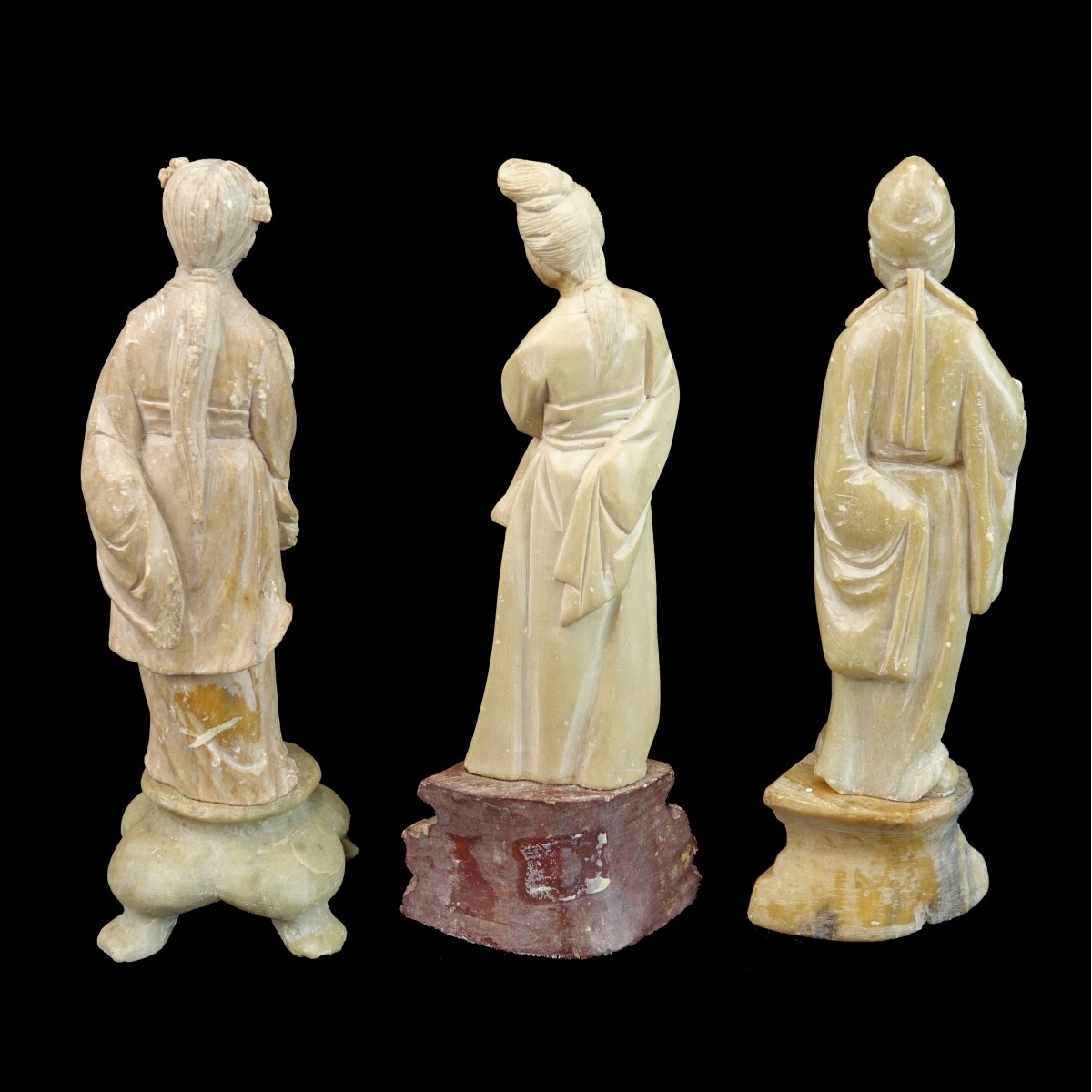Three (3) Chinese Soapstone Carved Immortals