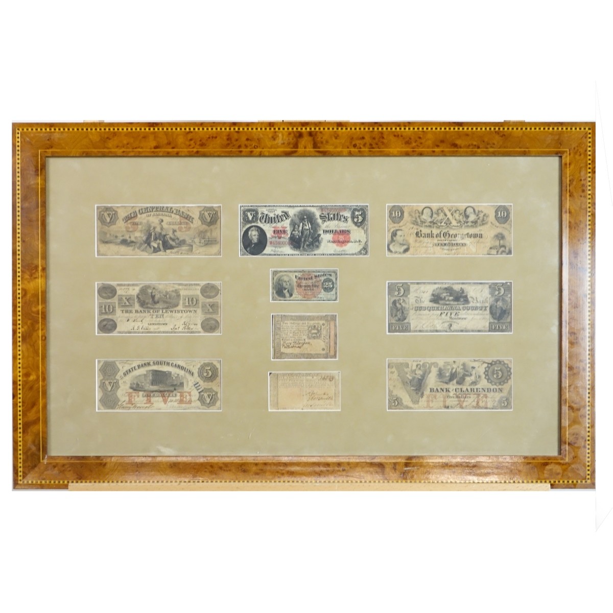 Antique Framed Paper Currency