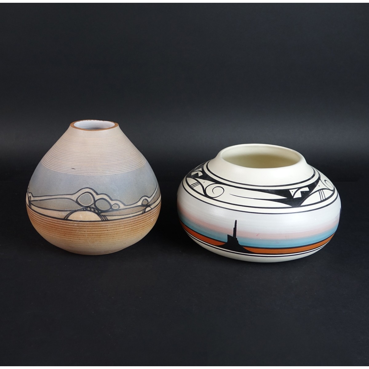 Two (2) Vintage Native American Ceramic Vessels