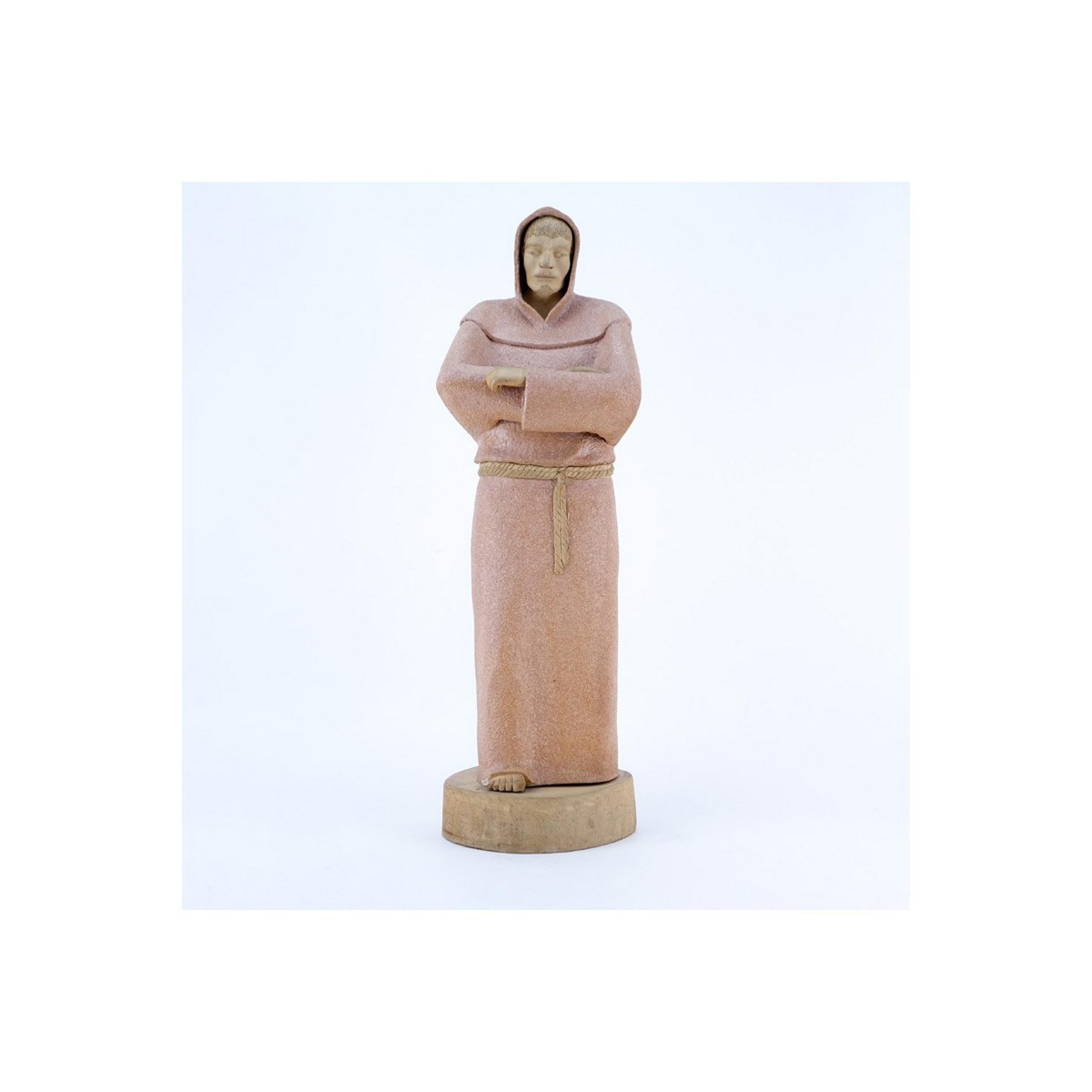 Large Vintage Pottery Figurine of a Monk