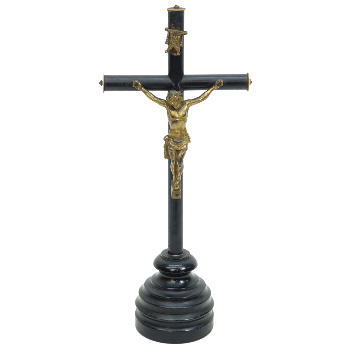 Vintage Wooden Crucifix with Bronze Corpus