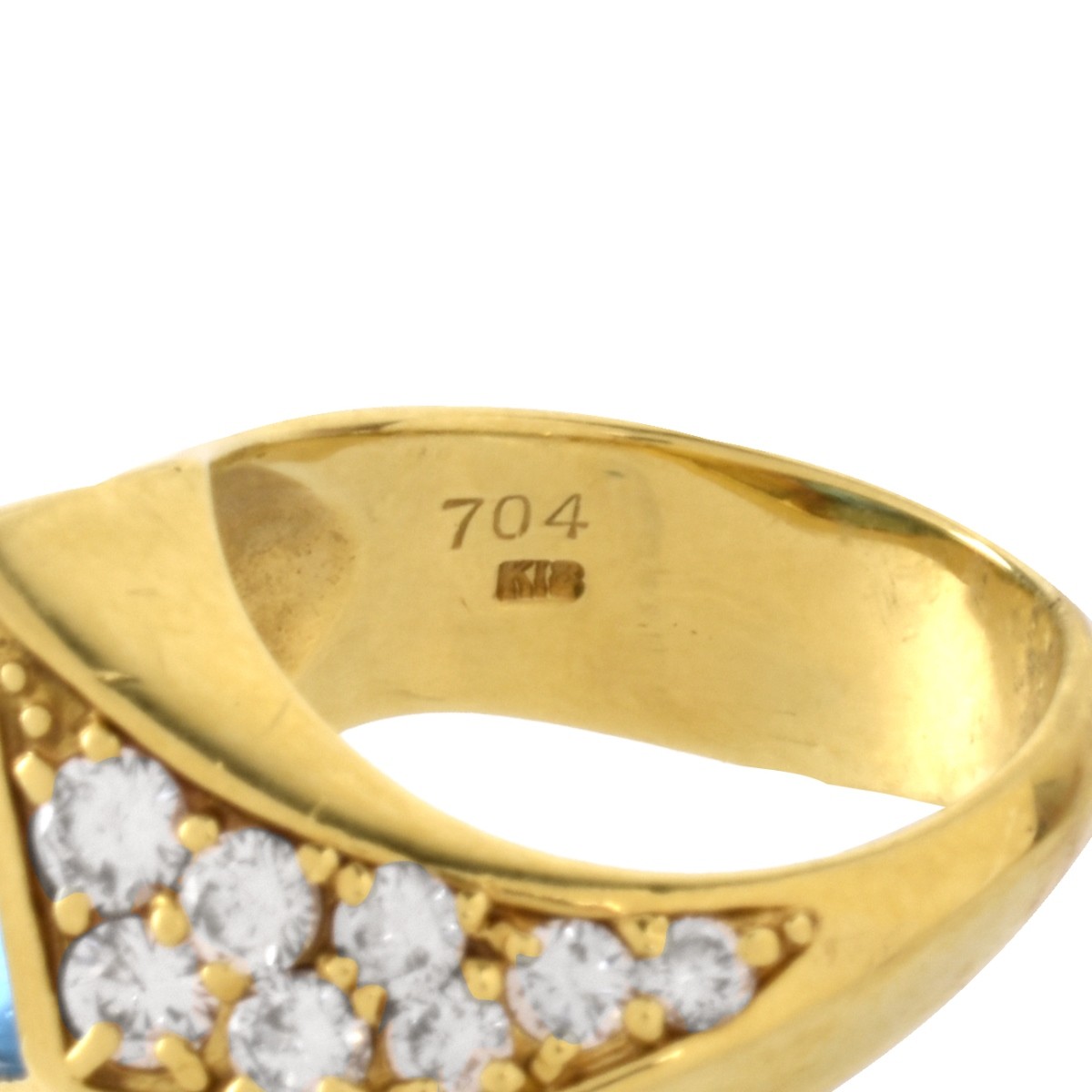 Topaz, Diamond and 18K Ring