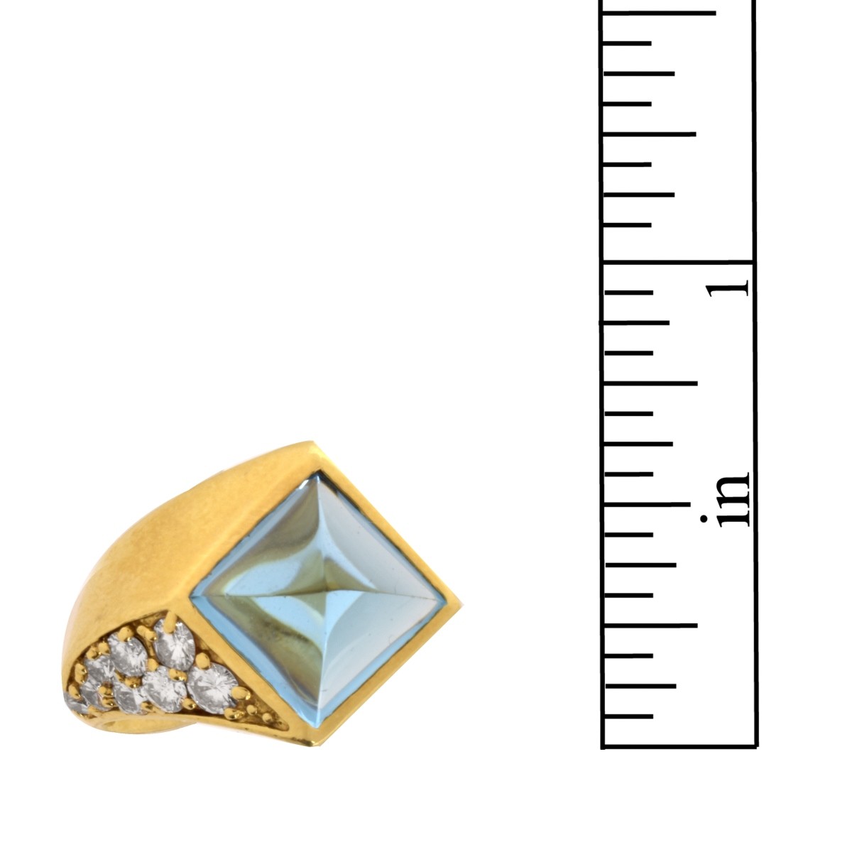 Topaz, Diamond and 18K Ring