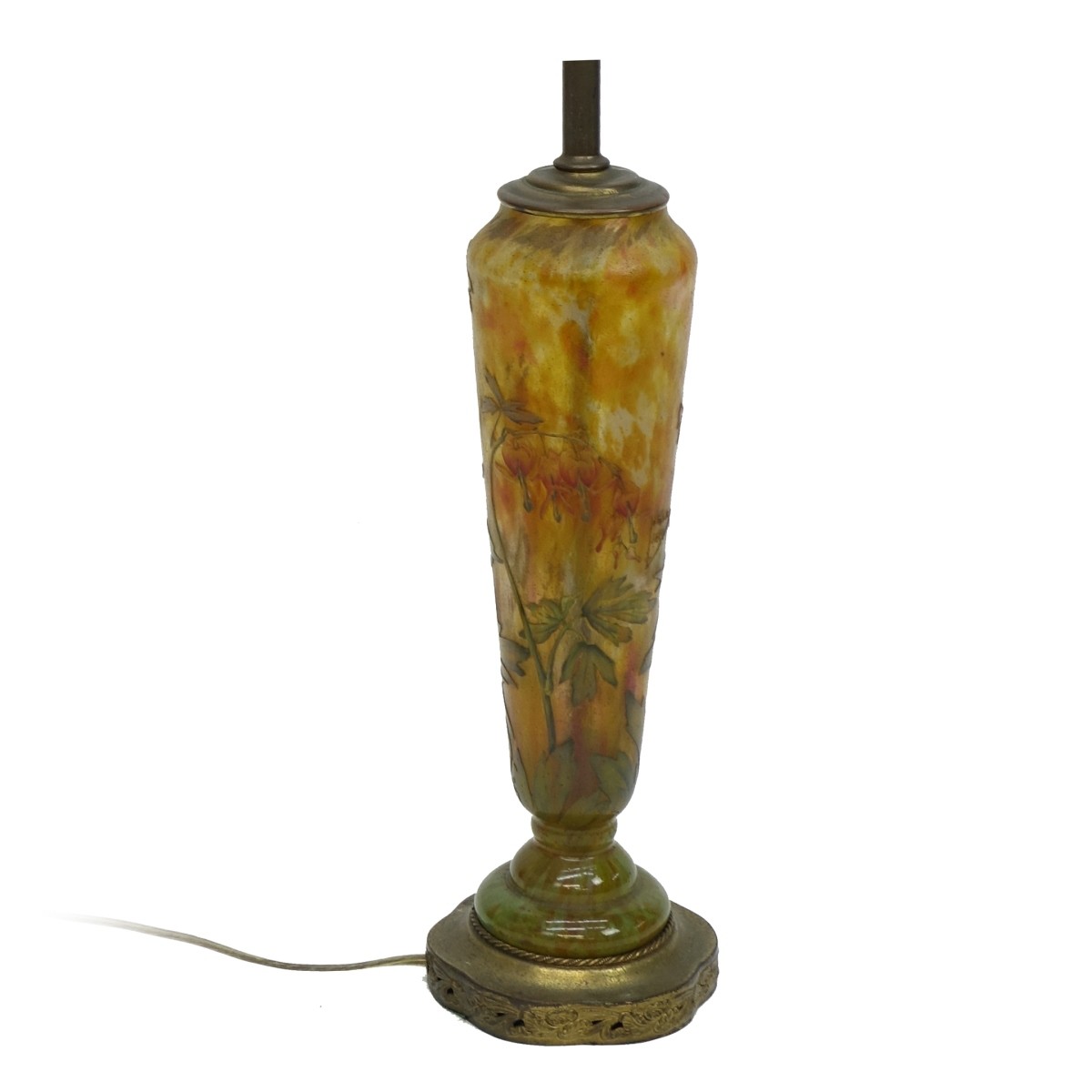 Daum Nancy Glass Vase Mounted as a Lamp