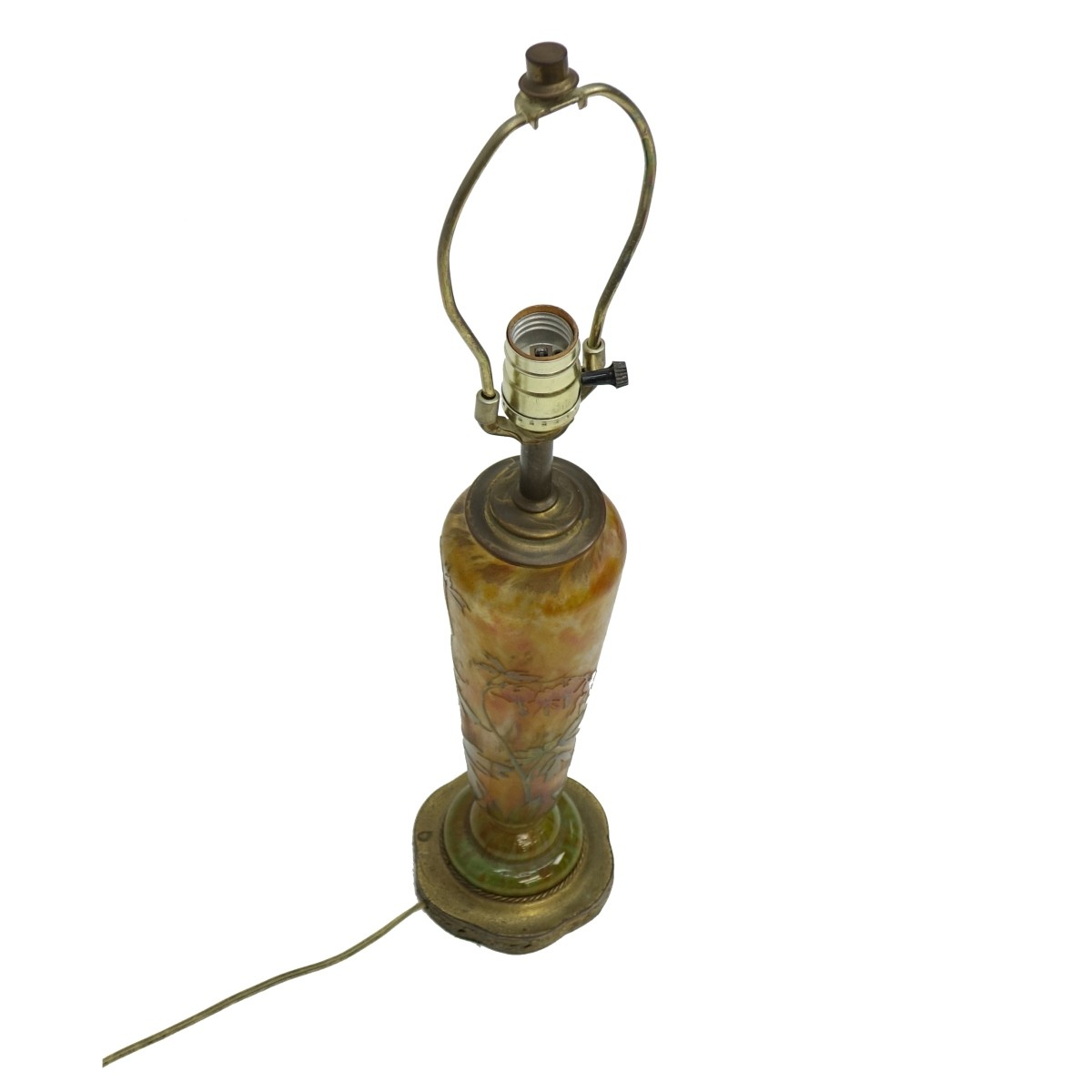 Daum Nancy Glass Vase Mounted as a Lamp